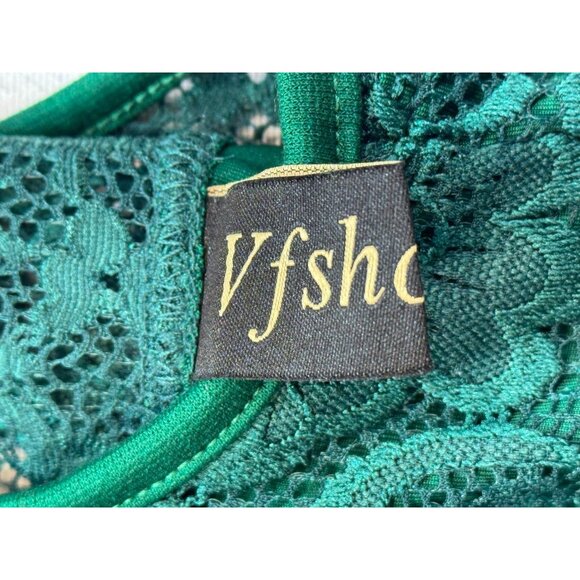 Vshow Womens Sleeveless Lace Halter Mermaid Maxi Dress Medium Green Holiday Part - Picture 14 of 16